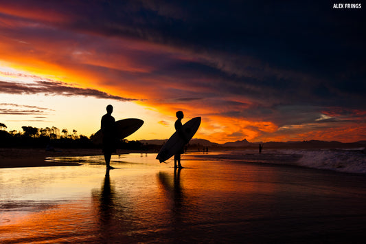 Sunset Surfers at Belongil