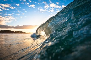 Byron Bay Belongil Beach sunset barrel by Alex Frings