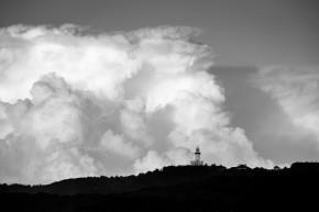 Byron Bay Lighthouse in front of Big Clouds